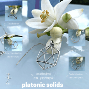 All 5 of the platonic solids Sterling Silver Earring